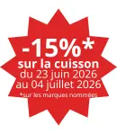 offre 15% sur la cuisson